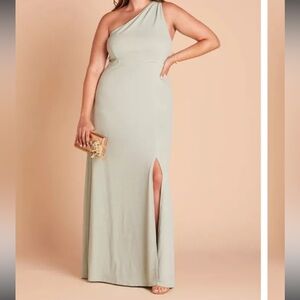 Birdy Grey Sage Crepe One Shoulder Bridesmaid Dress